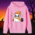 thumbnail image 2 of Halloween Hoodies for Girls Round Neck Long Sleeve Hoodie Pullover Tops with Pocket Soft Casual Drop Shoulder Hoodie Pullovers Tops Loose Children Winter Coat Fall Outwear, 2 of 3