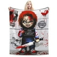 thumbnail image 4 of Horror Movie Chucky Throw Blanket 50"X40" Soft Flannel Lightweight Plush Air Conditioner Quilt Suitable For Sofa,Living Room,Bedroom,Double Bed, 4 of 4