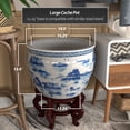 thumbnail image 4 of Red Lantern Large 18" Blue & White Landscape Porcelain Fishbowl Planter, 4 of 6
