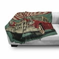 thumbnail image 3 of Florida Soft Flannel Fleece Throw Blanket, Greetings from Tallahassee Text with Retro Background and a Vintage American Car, Cozy Plush for Indoor and Outdoor Use, 50" x 70", Multicolor, by Ambesonne, 3 of 6
