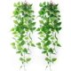 thumbnail image 1 of Paquete de 2 plantas artificiales colgantes con cestas, hiedra de hoja verde sintética, plantas colgantes de pared para el hogar, jardín, dormitorio, fiesta, decoración de boda (cestas 2 unidades), 1 of 5