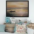 thumbnail image 3 of Designart 'Pastel Boat Sunset Over The Lake' Nautical & Coastal Framed Art Print, 3 of 4