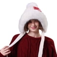 thumbnail image 1 of TINZ Winter Jacquard Hat With Large Ear For Thick Knitted Face Cold Weather Babushka Hat Bonnet, 1 of 4