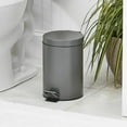 thumbnail image 2 of mDesign  3-Liter Round Metal Step Trash Can, Liner/Handle - Graphite Gray, 2 of 8
