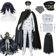 thumbnail image 2 of Anime Danganronpa V3 Kokichi Oma Cosplay uniformes de Presidente bufanda peluca capa y sombrero disfraces de fiesta de Carnaval y Halloween, 2 of 5