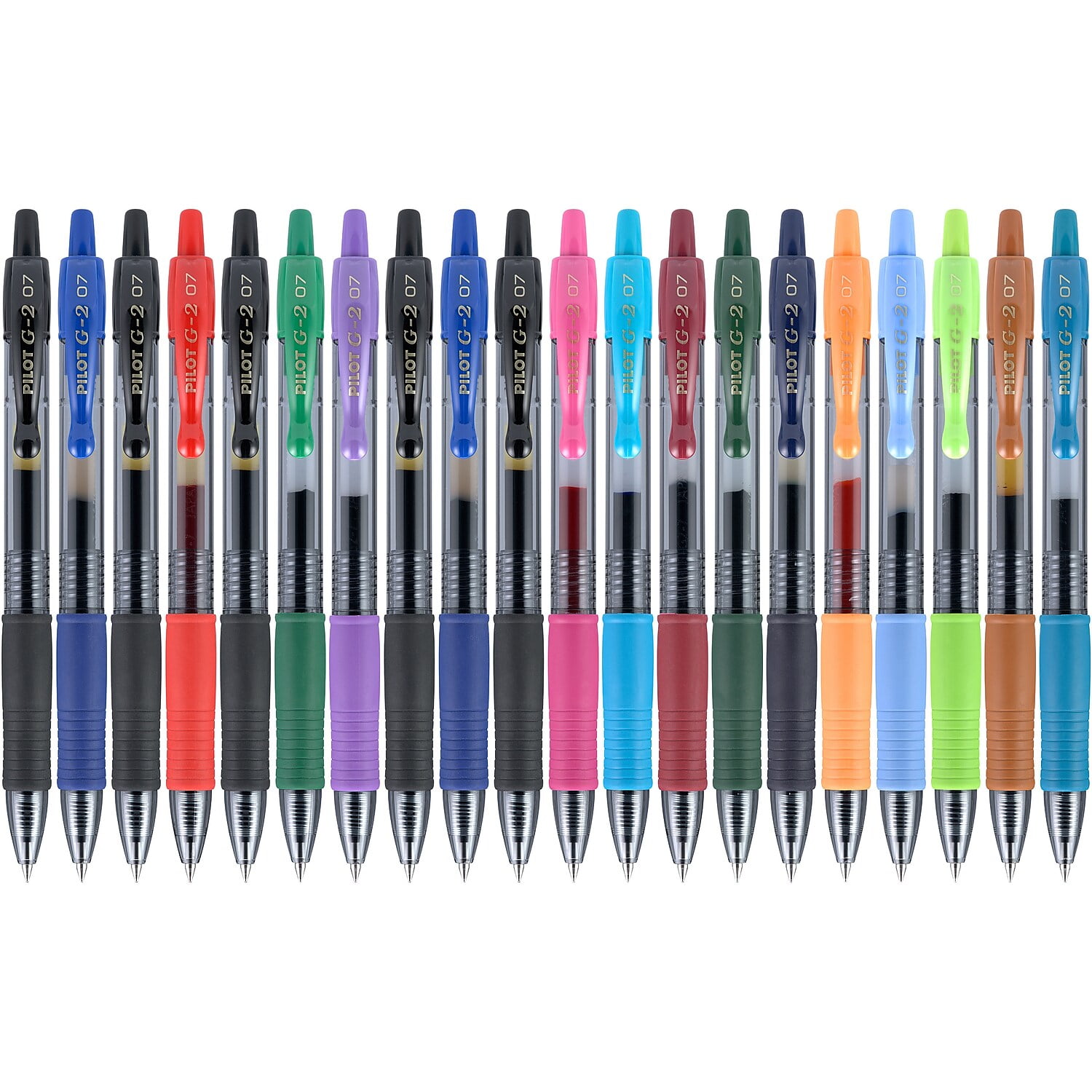 Pilot G2 20 Pack 31294, 0.7mm Gel Ink Rolling Ball Pen In 15 Assorted Colors