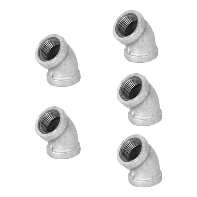 5pzs Codo 45° Galvanizado 1/4 Npt 6mm Hidráulico Agua Aire