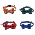 thumbnail image 4 of Pet Collar Adjustable Quick Release Buckle Design Soft Plaid Cat Collar with Removable Bell Bowknot 4pcs, 4 of 9