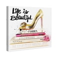 thumbnail image 4 of Wynwood Studio Fashion and Glam Contemporary Canvas Art - Gold And Black Book Stack, Wall Art for Living Room, Bedroom, and Bathroom, 30 in x 30, Gold and White Home Decor, 4 of 5