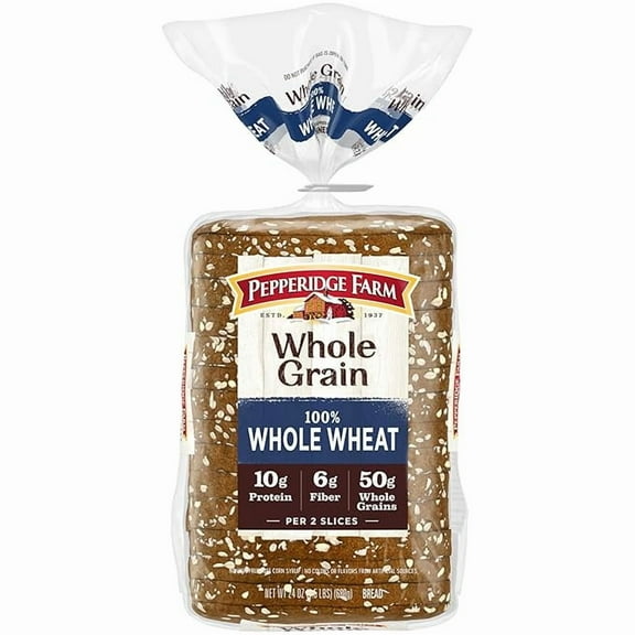 1x Pepperidge Farm Whole Grain 100% Whole Wheat Bread, 24 Oz Loaf