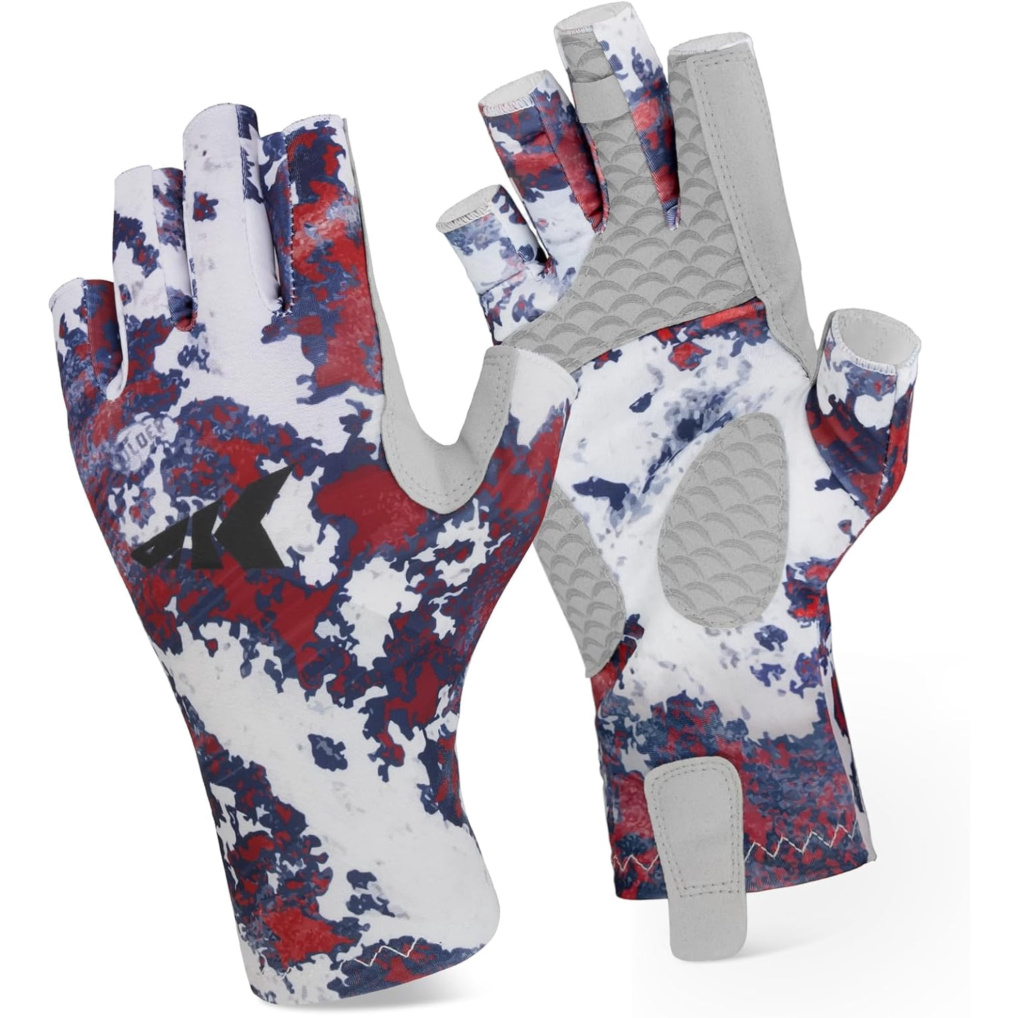 KastKing La Sal Fishing Gloves UPF50+ Sun Gloves UV Protection Fingerless Gloves Men Women for Outdoor Kayaking Rowing Paddling Canoeing Hunting