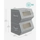 thumbnail image 5 of Juego de cubos de almacenamiento SONGMICS apilables con tapas, 2 unidades, color gris tórtola, 5 of 6