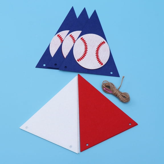 PBPBOX Triangle Hanging Banner Baseball Pattern Gar Lightweight for Indoor Outdoor Use