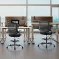 thumbnail image 3 of GIANNA Ergonomic Tall Mesh Office Chair with Storable Lumbar Support, Adjustable Foot Ring, Armrests, and Mid-Back Design – High Task Chair with Wheels, Black, 3 of 6