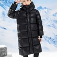 thumbnail image 6 of Mercatoo Long Puffer Coat for Boys Girls Winter Quilted Zip Up Hooded Jacket Kids 𝐖aterproof Warm Solid Outdoor Down Outerwear, 6 of 8