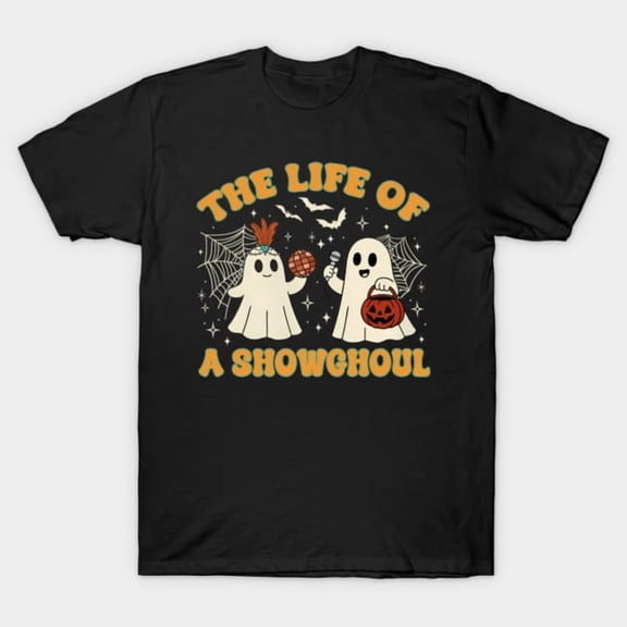 The Life Of A Showghoul Funny Retro Halloween Ghost Skeleton Showgirl G6004 T-Shirt, for men and women, Up to Size 5XL