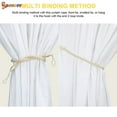 thumbnail image 6 of Spencer 4Pcs Braided Curtain Tiebacks, Rope Belt Curtain Tie Buckle Holdback Drapery Curtain Tie Back with 4 Metal Hooks (Beige), 6 of 7