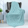 thumbnail image 4 of Aqua Soft Flannel Fleece Throw Blanket, Big Small Water Rain Drops Liquidity Oceanic Pelagic Naval Seafaring Maritime Image, Cozy Plush for Indoor and Outdoor Use, 50" x 60", Pale Blue, by Ambesonne, 4 of 5