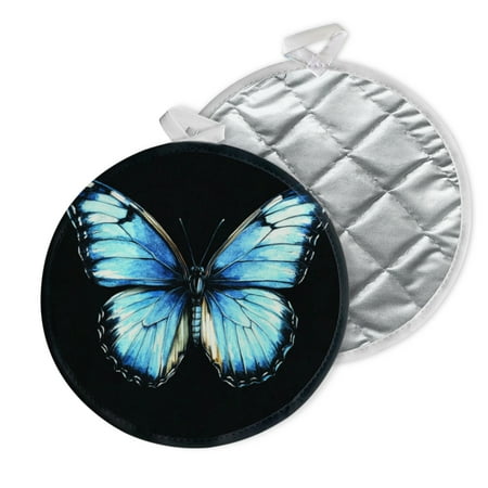 

2 PCS Pot Holders for Kitchen Potholders Sets with Hook for Oven Cooking Baking Detailed Winged Butterfly Illustration