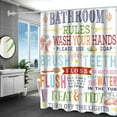 thumbnail image 5 of Colorful Kids Bathroom Rules Shower Curtain Funny Girls Boys Teen Inspirational Motivational Quotes Shower Curtains for Bathroom Decor 72x72Inch Washabale Fabric Bath Curtain Set with 12 Hooks, 5 of 6