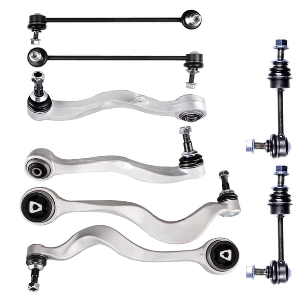 CCIYU Front Lower Control Arm And Ball Joint Driver Passenger Side Front /Rear Sway Bar End Link Compatible fit for 04-07 For BMW 525i 08-10 528i 04-07 530i 04-05 545i 06-10 550i 8pcs Suspension Kit