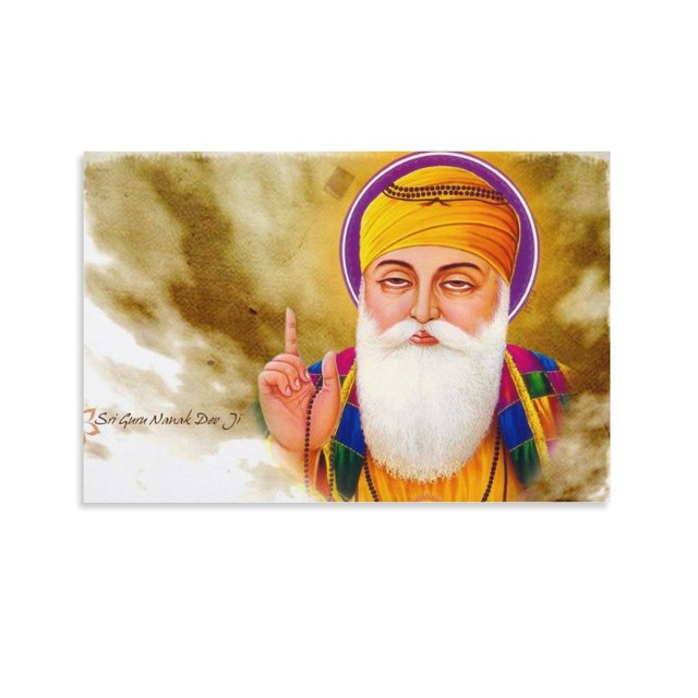 Pósteres de Guru Nanak Dev, impresión fotográfica, arte, pintura, lienzo, póster decorativo para el hogar, dormitorio, decoración moderna, carteles, regalos, 08 x 12 pulgadas (20 x 30 cm)
