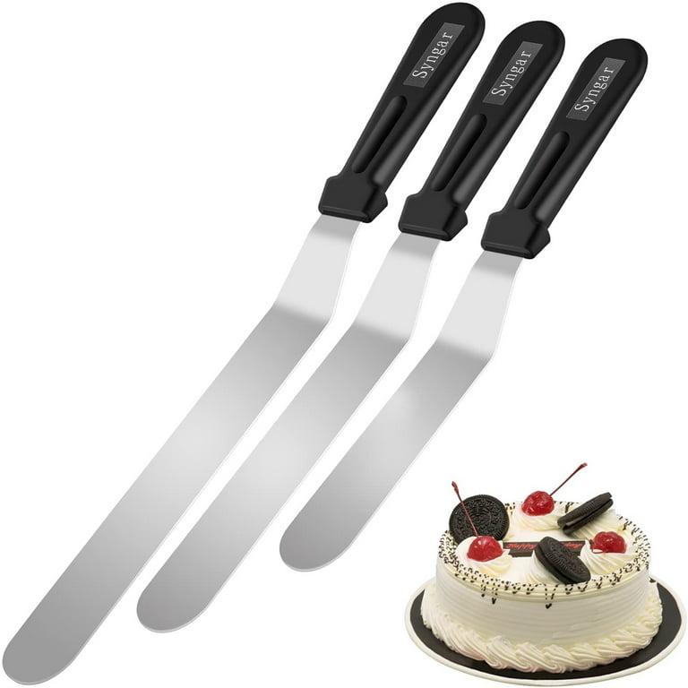 3 pack Cake Decorating Icing Spatulas Stainless Steel, Icing & Decorating  Spatulas, Lightweight & Flexible Offset Spatula, Angled Frosting Spatulas