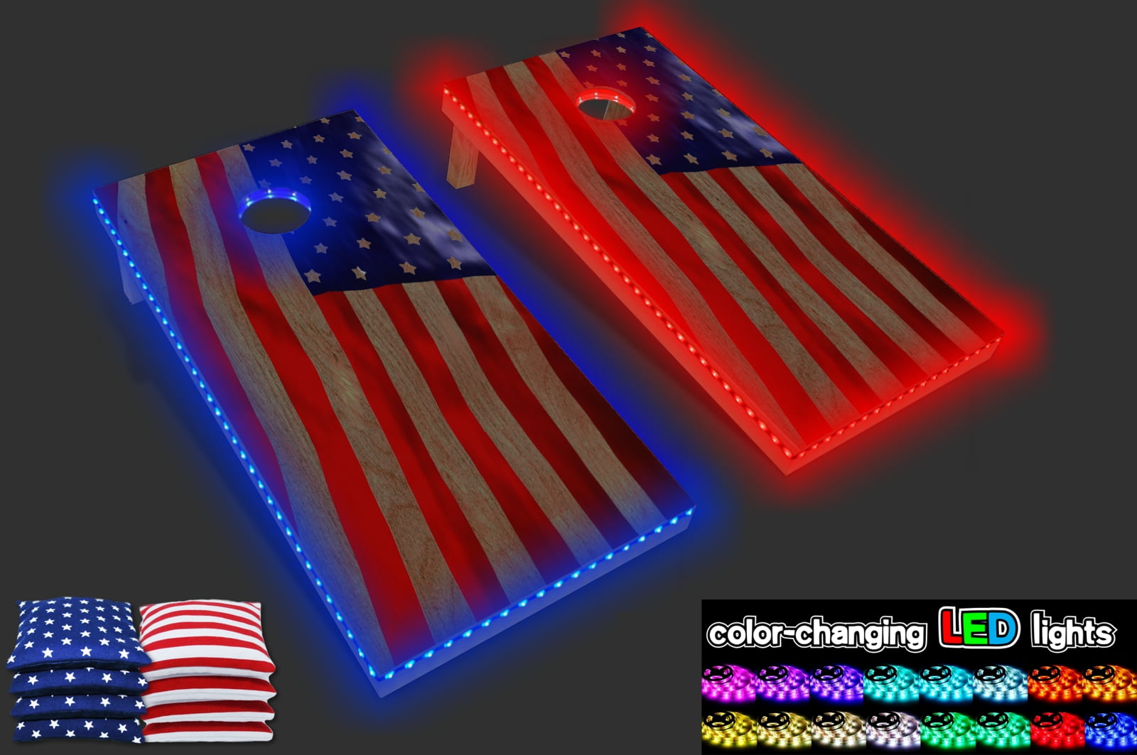 Punisher American Flag Thin Red Line Themed Custom Cornhole Boards Variations 