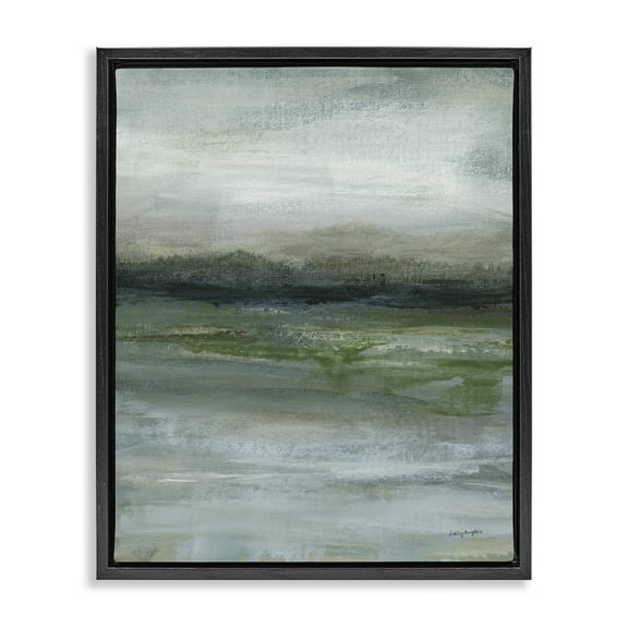 Stupell Industries Abstract Landscape View Abstract Painting Black Floater Framed Canvas Art Print Wall Art, 17 x 21