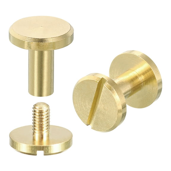 10x10mm Flat Studs Rivet Binding Rivets Screw Back Rivets DIY 15 Pack