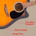 thumbnail image 5 of Fender FA Series Dreadnought Acoustic-Electric Guitar - 2-Color Sunburst w/ Gig Bag, 5 of 9