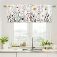 thumbnail image 1 of Short Floral Window Valance Curtain for Bathroom or Kitchen, Thermal Insulating Tier Design with Colorful Patterns, Easy to Clean Polyester Fabric, 1 of 6