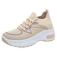 thumbnail image 2 of AUDeals Women's Wide Toe Box Shoes, Extra Wide Air Cushion Sneakers with Lightweight Breathable Comfort for Gym and Training (Beige, 7), 2 of 8