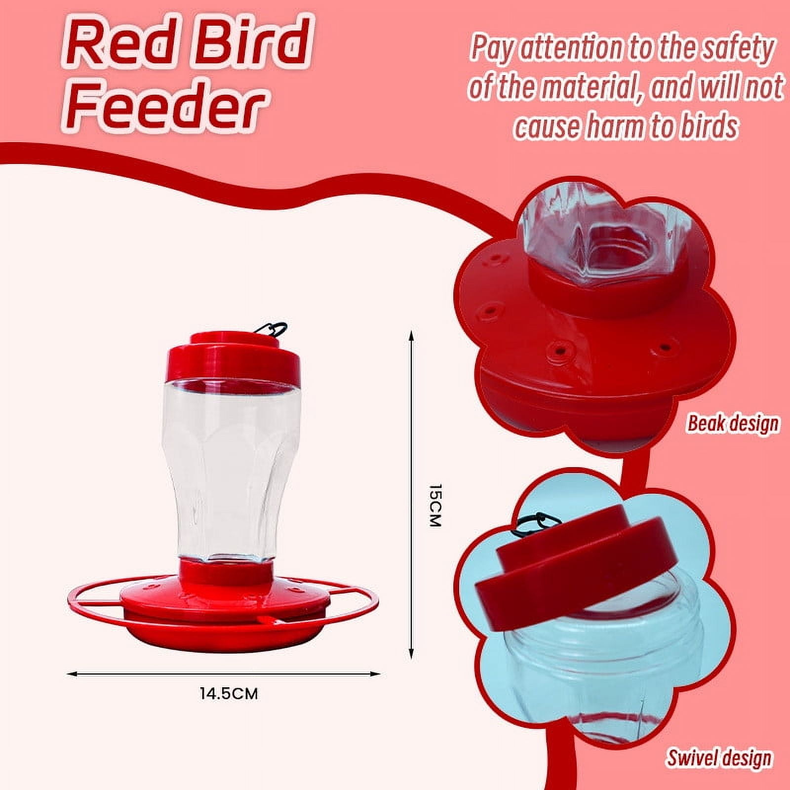 Leak-Proof Hummingbird Feeder for Outdoors, Ant & Bee Resistant with 4 Feeding Ports by PALIFEUR