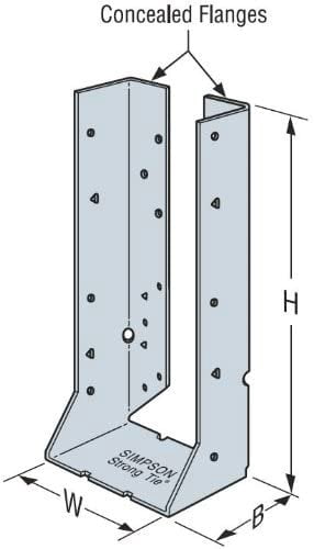 Simpson Strong Tie HUC48-25 HUC48 4 in. by 8 in. Concealed Face Mount Joist Hanger 25-Pack