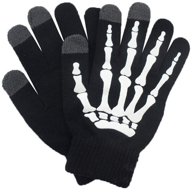 HTAIGUO Skeleton Gloves Winter Gloves Touch Screen Gloves 