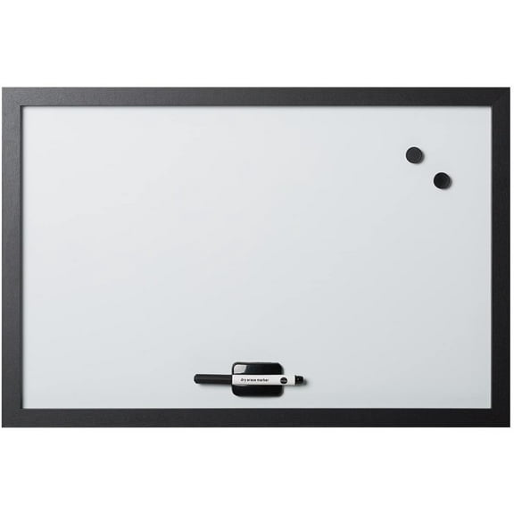 Magnetic Dry-Erase Board, Black MDF Frame, 18" X 24"(pack of 2)