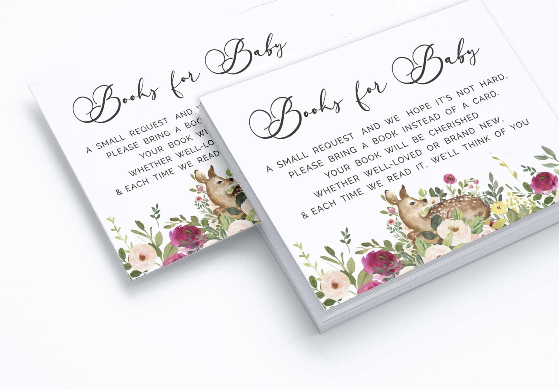 Inkdotpot 30 Books For Baby Shower Request Cards Bring A Book Instead Of A Card Deer Jungle Animals Oh Deer Baby Shower Invitations Inserts Games
