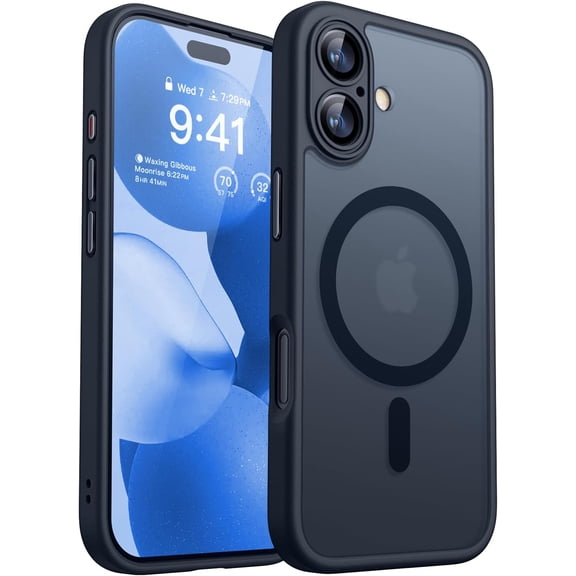 Magnetic for iPhone 17 Case, Upgraded [Full Camera Protection] [Compatible with Magsafe] [Translucent Matte] Shockproof Protective Phone Case for iPhone 17 - Black