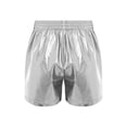 thumbnail image 4 of inhzoy Kids Girls Boys Hip Hop Dance Shorts Metallic Shiny Shorts Stage Performance Silver 8, 4 of 5