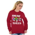 thumbnail image 4 of Smurf the Halls Christmas Presents Unisex Plus Size Sweatshirt Brisco Brands 4X, 4 of 5