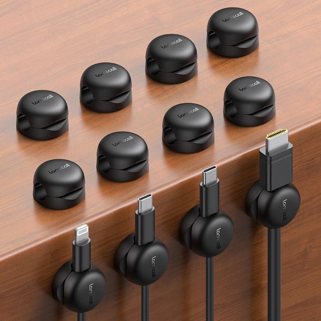 Organizador de oficina compacto Lamicall Spring con clips para cables, paquete de 12