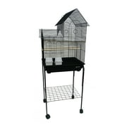 YML 1944-4924BLK Villa Top Small Bird Cage with Stand in Black