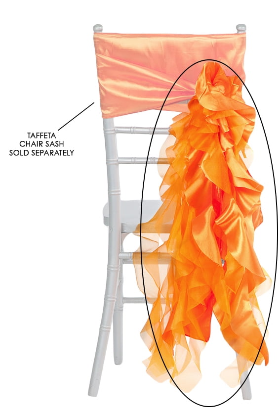 10 Pieces, Curly Willow Chair Sash Material Taffeta & Organza Approx. 29" long & 14 strands