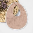thumbnail image 2 of hengsof Baby boy's Everyday Bib, Stylish Lace Trim Solid Color Soft Cotton Gauze Comfortable Bib, Suitable for Infants, 2 of 4