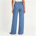 thumbnail image 5 of Wlynlyn Women Wide Leg Cotton Linen Pants with Pocket High Waisted Lounge Palazzo Pants Beach Vacation Trousers(4X-Large,Blue), 5 of 8