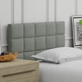 thumbnail image 3 of Varia 20" Tall Panel Upholstered Headboard, 3-Row Square Tufting, Twin Size, Light Gray, 3 of 8