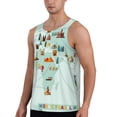 thumbnail image 2 of Fotbe World Travel Map Pattern Men's Quick Dry Workout Tank Top Gym Muscle Tee Fitness Bodybuilding Sleeveless T Shirt Breathable Workout Shirt-XX-Large, 2 of 9