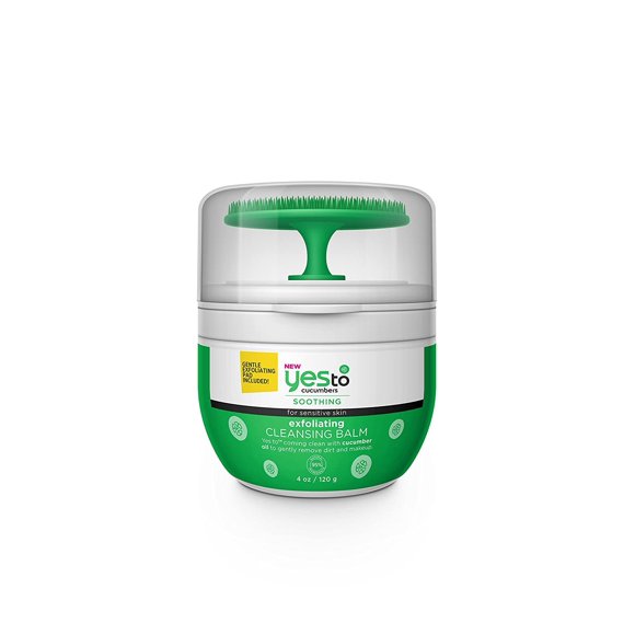 Yes To Cucumbers Soothing for Sensitive Skin Exfoliating Cleansing Balm, 4 Oz