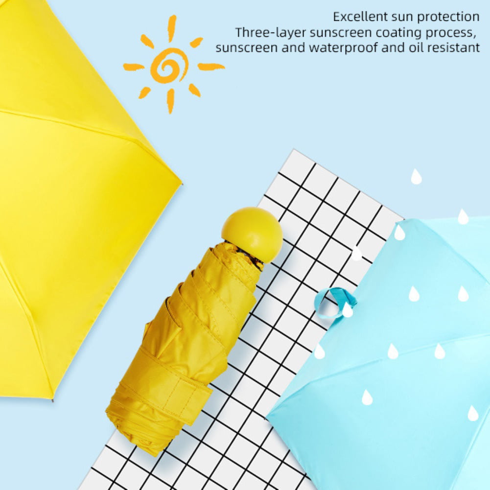 Light Compact with 95/% UV Protection Wedding and Personal sunscreens Mini Travel Sun /& Rain Umbrella